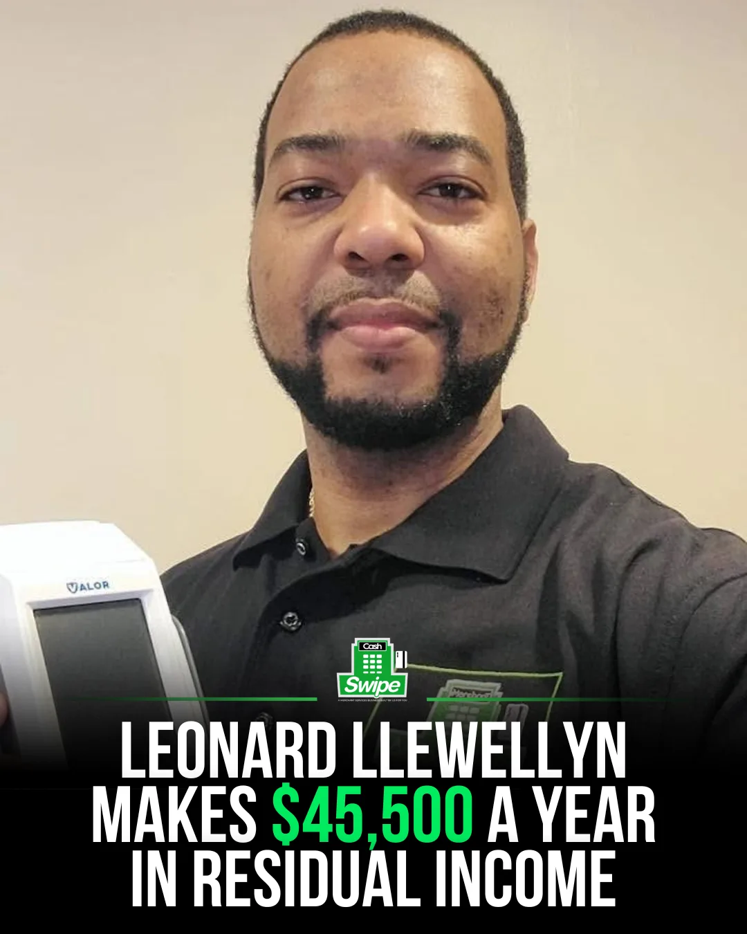 Leonard Llewellyn, Cashswipe operator