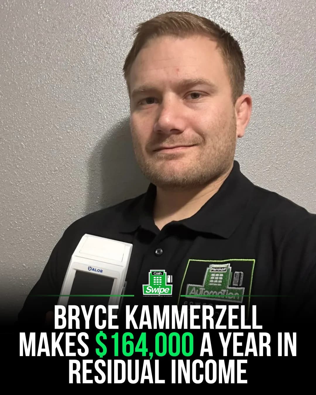 Bryce Kammerzell, Cashswipe operator
